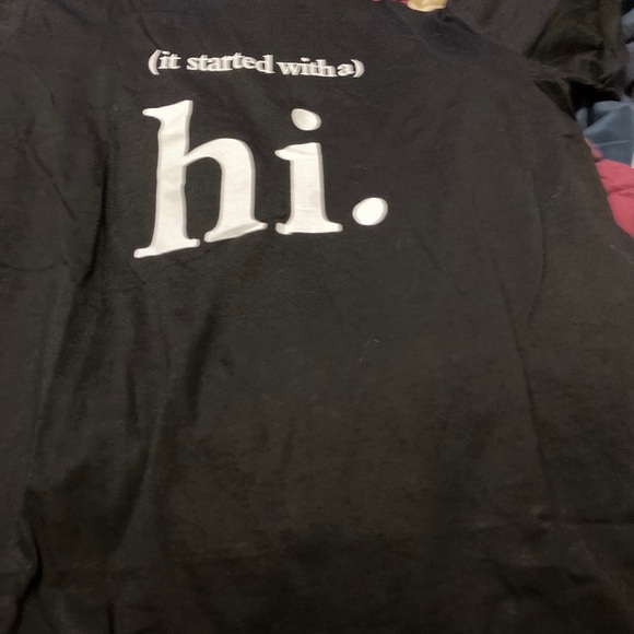 it Started With A Hi) Women's T-Shirt Funny  Black And White - Picture 4 of 5